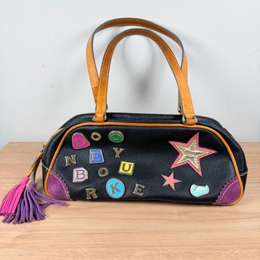 Vintage Y2K Dooney & Bourke x Lindsay Lohan Shoulder Bag Black 5 Alphabet Purse
